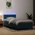 Pat cu arcuri cu saltea și LED, albastru închis, 80x220 cm, catifea GartenMobel Dekor