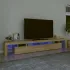 Comodă TV cu lumini LED, gri beton, 260x36,5x40cm GartenMobel Dekor