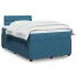 Pat box spring cu saltea, albastru, 160x200 cm, catifea GartenMobel Dekor