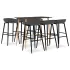 Set mobilier de bar, 5 piese, alb și negru GartenMobel Dekor