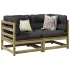 Set mobilier grădină cu perne, 2 buc., maro ceruit, lemn de pin GartenMobel Dekor