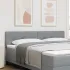 Tăblie cap cu headboard Manual Gri deschis 90 cm țesătură GartenMobel Dekor