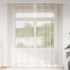 Cortină din Voile cu perdele 2 pcs Crem 225 x 140 cm Poliester GartenMobel Dekor