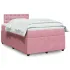 Pat box spring cu saltea, roz, 160x200 cm, catifea GartenMobel Dekor