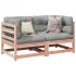 Set mobilier grădină cu perne, 2 buc., maro ceruit, lemn de pin GartenMobel Dekor