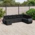 Set mobilier de grădină cu perne, 9 piese, negru, poliratan GartenMobel Dekor