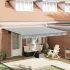 Copertină retractabilă antracit/alb, 5x3 m, textil/aluminiu GartenMobel Dekor