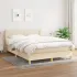 Pat box spring cu saltea, albastru, 140x200 cm, textil GartenMobel Dekor