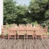 Set de masă pentru grădină, 11 piese, alb, lemn masiv de pin GartenMobel Dekor