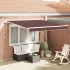 Copertina retractabilă automat cu LED, maro, 300x250 cm GartenMobel Dekor