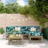 Set mobilier relaxare de grădină 5 piese alb lemn masiv de pin GartenMobel Dekor