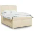 Pat box spring cu saltea, crem, 90x190 cm, textil GartenMobel Dekor