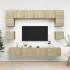 Set comodă TV Pe perete 8 pcs Lemn Vechi Lemn compozit GartenMobel Dekor