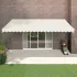 Copertină retractabilă automată, galben și alb, 5x3 m GartenMobel Dekor