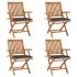 Scaune pliabile de grădină cu perne, 8 buc., lemn masiv de tec GartenMobel Dekor