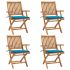 Scaune pliabile de grădină cu perne, 8 buc., lemn masiv de tec GartenMobel Dekor