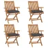 Scaune grădină pliabile cu perne, 6 buc, lemn masiv tec GartenMobel Dekor