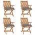 Scaune pliabile de grădină cu perne, 8 buc., lemn masiv de tec GartenMobel Dekor