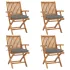Scaune grădină pliabile cu perne, 6 buc, lemn masiv tec GartenMobel Dekor