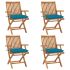 Scaune pliabile de grădină cu perne, 8 buc., lemn masiv de tec GartenMobel Dekor