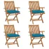 Scaune grădină pliabile cu perne, 6 buc, lemn masiv tec GartenMobel Dekor