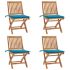 Scaune grădină pliabile cu perne, 4 buc, lemn masiv de tec GartenMobel Dekor