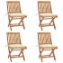 Scaune grădină pliabile cu perne, 4 buc, lemn masiv de tec GartenMobel Dekor