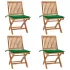 Scaune de grădină pliabile cu perne, 4 buc., lemn masiv de tec GartenMobel Dekor