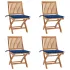 Scaune de grădină pliabile cu perne, 4 buc., lemn masiv de tec GartenMobel Dekor