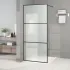 Perete cabină duș walk-in negru 80x195 cm sticlă ESG mată GartenMobel Dekor