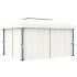 Pavilion cu perdea, alb crem, 3 x 3 m, aluminiu GartenMobel Dekor