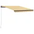Copertină retractabilă manual, galben și alb, 400x350 cm GartenMobel Dekor