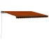 Copertină retractabilă manual, portocaliu/ maro, 450x350 cm GartenMobel Dekor