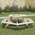 Masă de picnic pentru 6 copii cu bănci lemn masiv brad, hexagon GartenMobel Dekor