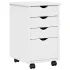 Cabinet mobil cu roata Negru 34 x 39 x 56 cm Lemn de pin masiv GartenMobel Dekor