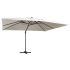 Umbrelă în consolă cu LED, stâlp din aluminiu nisipiu 400x300cm GartenMobel Dekor