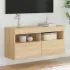 Comodă TV de perete cu LED, 2 buc, gri sonoma, 80x30x40 cm GartenMobel Dekor