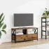 Comodă TV, stejar afumat, 90x33x45 cm, lemn prelucrat & fier GartenMobel Dekor