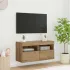 Comodă TV de perete cu LED, 2 buc, gri sonoma, 80x30x40 cm GartenMobel Dekor
