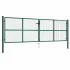 Poartă de grădină din plasă, oțel, verde, 400x100 cm GartenMobel Dekor