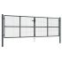 Poartă de grădină din plasă, oțel galvanizat, gri, 400x75 cm GartenMobel Dekor