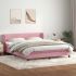 Pat box spring cu saltea, roz, 140x220 cm, catifea GartenMobel Dekor