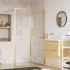 Paravan duș walk-in, auriu, 100x195 cm, sticlă ESG transparentă GartenMobel Dekor