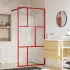 Paravan de duș walk-in roșu 115x195 cm sticlă ESG transparentă GartenMobel Dekor