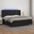 Pat box spring cu saltea, negru, 140x190 cm, piele ecologică GartenMobel Dekor