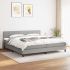Pat box spring cu saltea, crem, 160x200 cm, material textil GartenMobel Dekor
