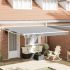 Copertină retractabilă antracit/alb, 4,5x3 m, textil/aluminiu GartenMobel Dekor