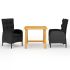 Set mobilier de grădină, 3 piese, negru GartenMobel Dekor
