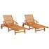 Șezlong 2 pcs Bej 200 x 67 x 84 cm Lemn Solid de Acacia GartenMobel Dekor