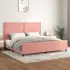 Cadru de pat fără saltea roz 120x190 cm catifea GartenMobel Dekor